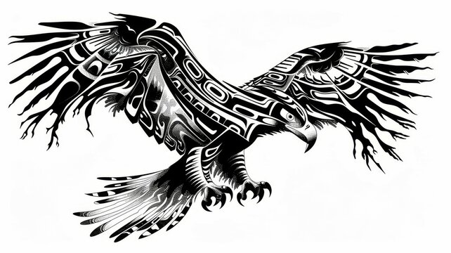 recommend clip art: Inverted Tribal Eagle Art A Bold Statement of Cultural Heritage and Power