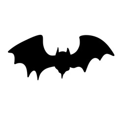 Silhouette of Bat can be a superhero or for education animal 