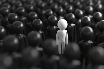 Obraz premium Discover the best candidate for success! Stand out in business with our quality image showcasing a winning leader amidst the crowd. Choose excellence today.