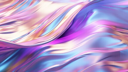 3d render of a colorful wavy iridescent surface
