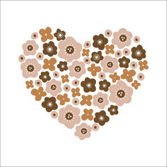 Flowers Shaping Hearts. Romantic Frame Vectors