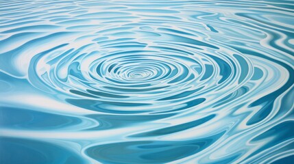 An oil painting of concentric circles in water.