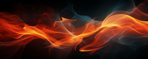 Blue and orange abstract fire
