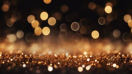 Golden glitter texture with blurred lights background
