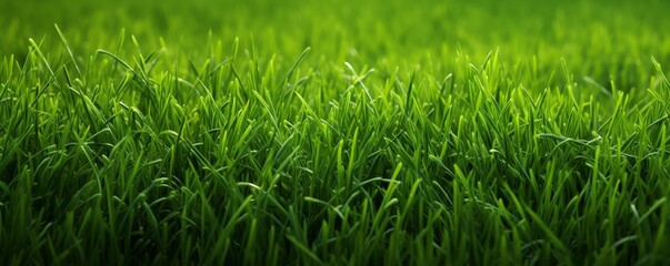 Grass field with long green grass