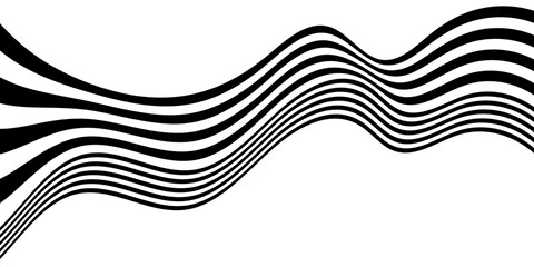 Black on white abstract perspective line stripes with 3d dimensional effect