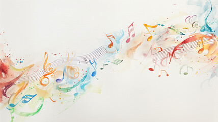 Abstract music notes art.
