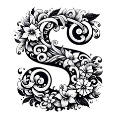 Floral Alphabet S
