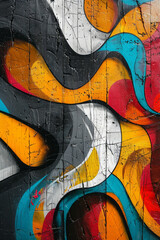 Graffiti art on an industrial building with swirling colors and surreal designs.