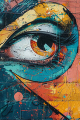Abstract graffiti art featuring swirling colors and surreal designs on an industrial building, showcasing creativity and artistic expression in an urban setting.
