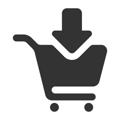 Shopping cart glyph vector icon isolated on white background. Shopping cart glyph vector icon for web, mobile and ui design