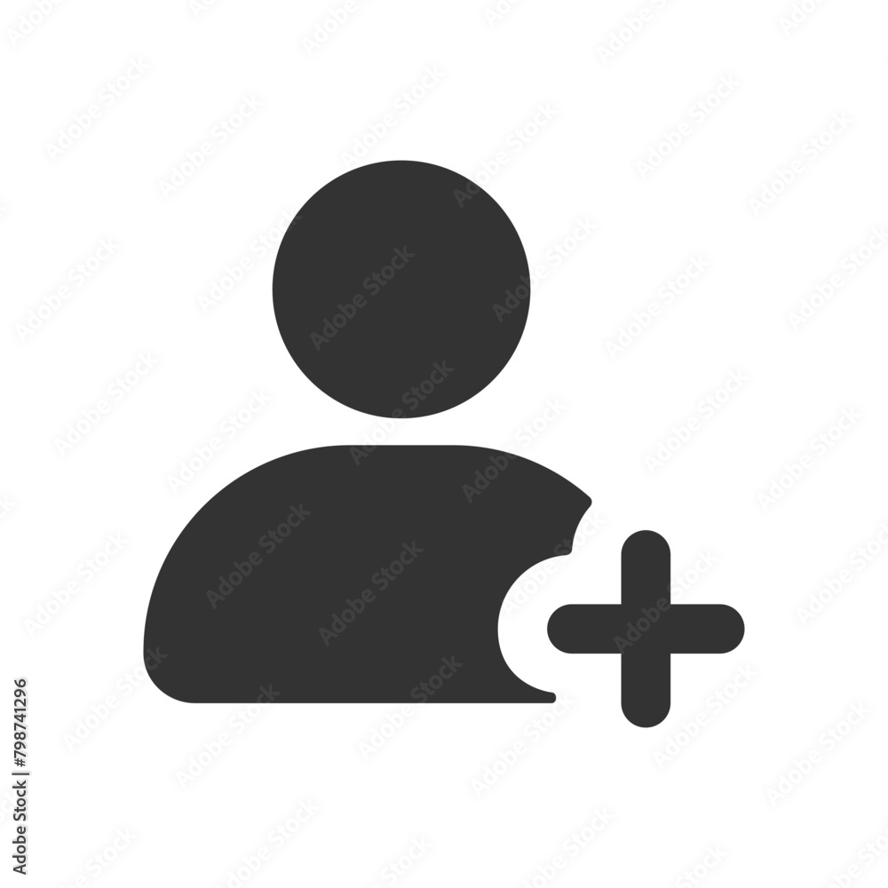 Poster add contact glyph vector icon isolated on white background. add contact glyph vector icon for web, m