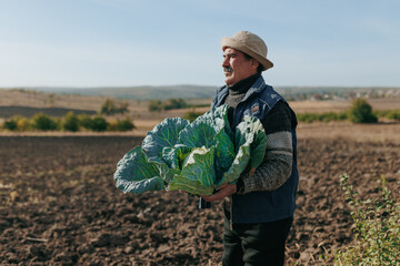 Vitamin Rich Bounty Senior Agriculturist Growing Healthy Vegetables