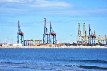 cranes in port of Valenci in Spain