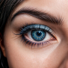 Fototapeta premium A Painting of a Liquid Gaze: Azure Eye Emerges from a Hidden World