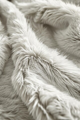 Textured surface of faux fur fabric, showcasing its soft and fluffy appearance. Faux fur textures offer a luxurious and tactile backdrop, perfect for conveying coziness and comfort 