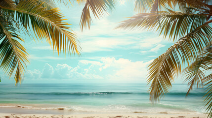 Fototapeta premium Seashore with palm trees.