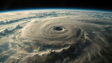 Hurricane from space. Super typhoon over the sky - obrazy, fototapety, plakaty