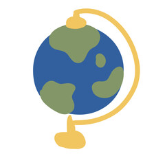 illustration doodle of globe earth for educational purpse