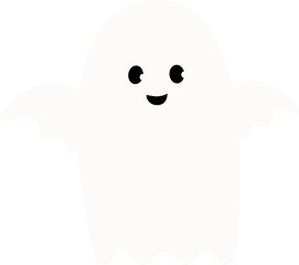 Obraz premium Cute Halloween white ghost vector. Halloween sheet ghost vector isolated.