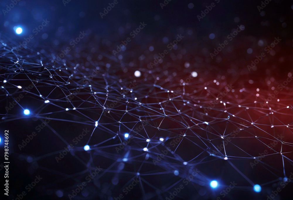 Poster 'background hero panoramic plexus blue dark abstract technology light digital business wallpaper map