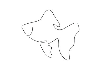 Goldfish in one continuous line drawing vector illustration. Premium  vector