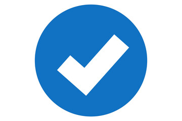 Blue white check mark icon button transparent png file type
