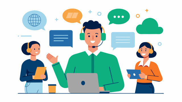 The company offered alternative communication ods for nonverbal applicants such as written responses or sign language interpreters.. Vector illustration