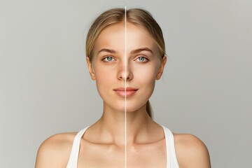 Proactive skincare and aging highlighting old and young population care, focusing on skin care techniques and aging process comparison for diversity and rejuvenation methods.