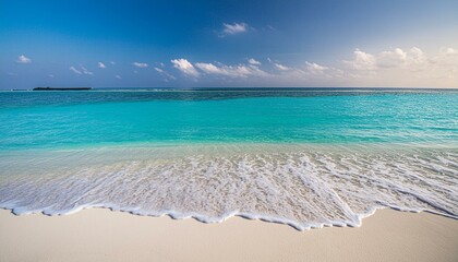 Oceanic Oasis: Panoramic Vista of Maldives Turquoise Waters