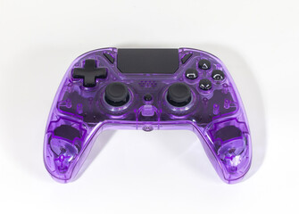 Console game Joy-Con controllers isolated on white background. Joystick game.
