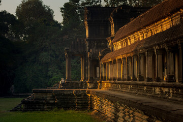 sunrise in ancient Angkor Wat, Cambodia