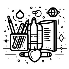 Education icon, student icon, teacher icon, university icon, computer icon, learning icon, school icon, studying icon, graduation icon, library icon, technology icon, backpack icon, certificate icon, 