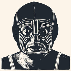 Mexican wrestler, Lucha Libre fighter from Mexico, vector illustration	