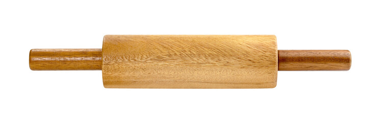 Wooden rolling pin isolated on white background ,include clipping path