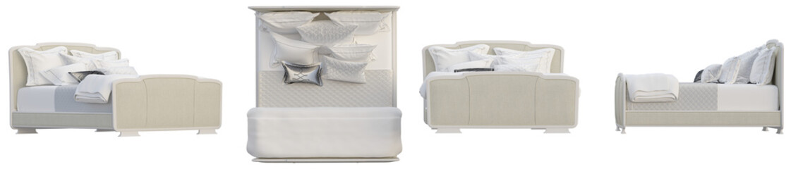 Bed of 3D Render with transparent background