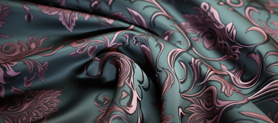 floral wave cloth texture, motif, flower, pattern 9 - obrazy, fototapety, plakaty