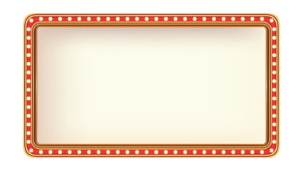 Retro advertising sign red marquee gold light board on white background. Vector illustration © parinja