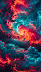 Colorful psychedelic volcanic clouds high quality background