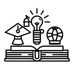 Education icon, student icon, teacher icon, university icon, computer icon, learning icon, school icon, studying icon, graduation icon, library icon, technology icon, backpack icon, certificate