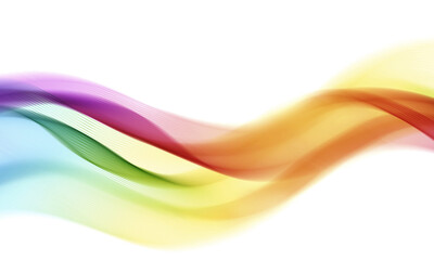 Abstract color waves vector flow of transparent lines 