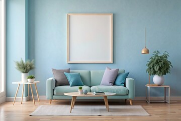 Living room blank frame mockup