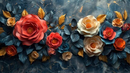 3d  flowers background wallpaper