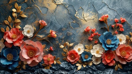 3d  flowers background wallpaper
