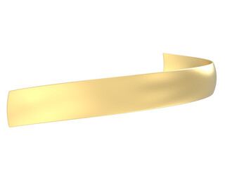 Golden ribbon banner 3d render