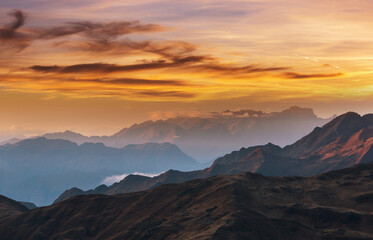 Mountains on sunset