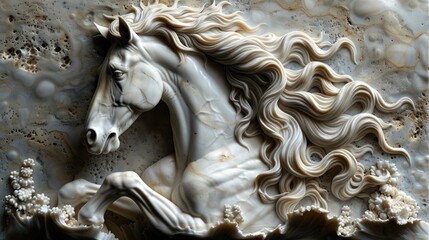 3d relief horse background wallpaper