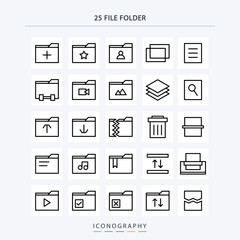set file folder line collection icons