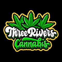 Three Rivers Cannabis lettering for sticker