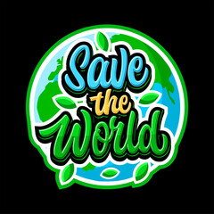 SAVE THE WORLD LETTERING DESIGN